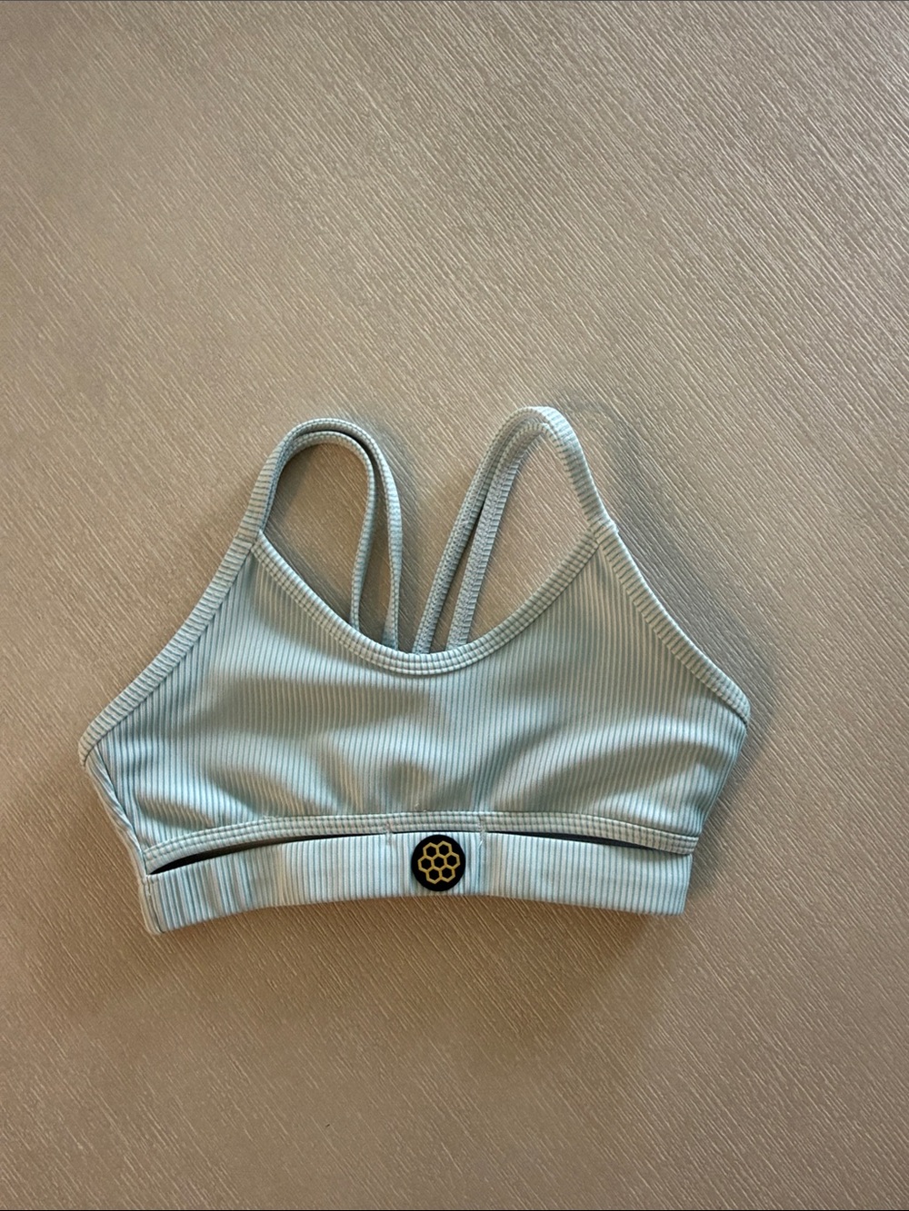Light Blue Kids Dance Crop Top — Ribbed Strappy Dancewear